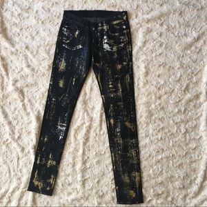 Rock & Republic Black, Gold and Silver Pants